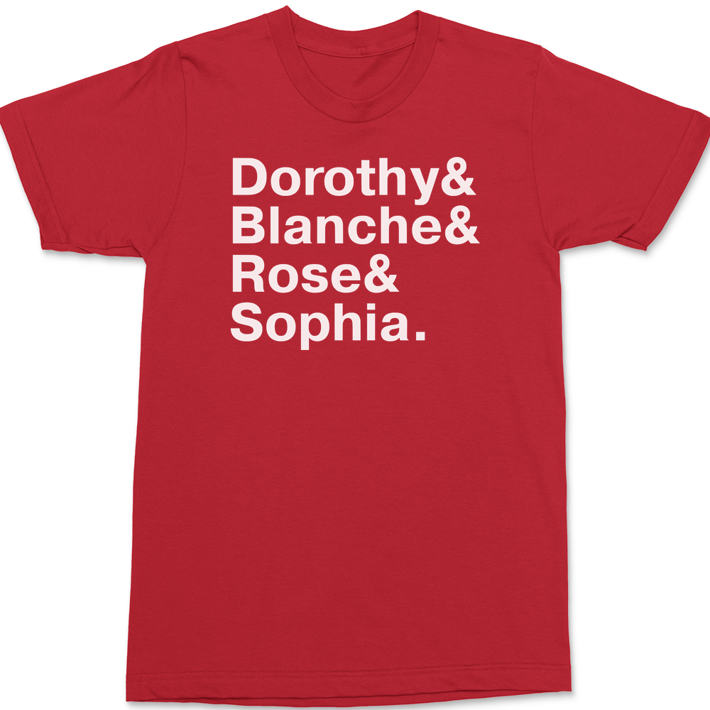 Golden Girls Names T-Shirt RED