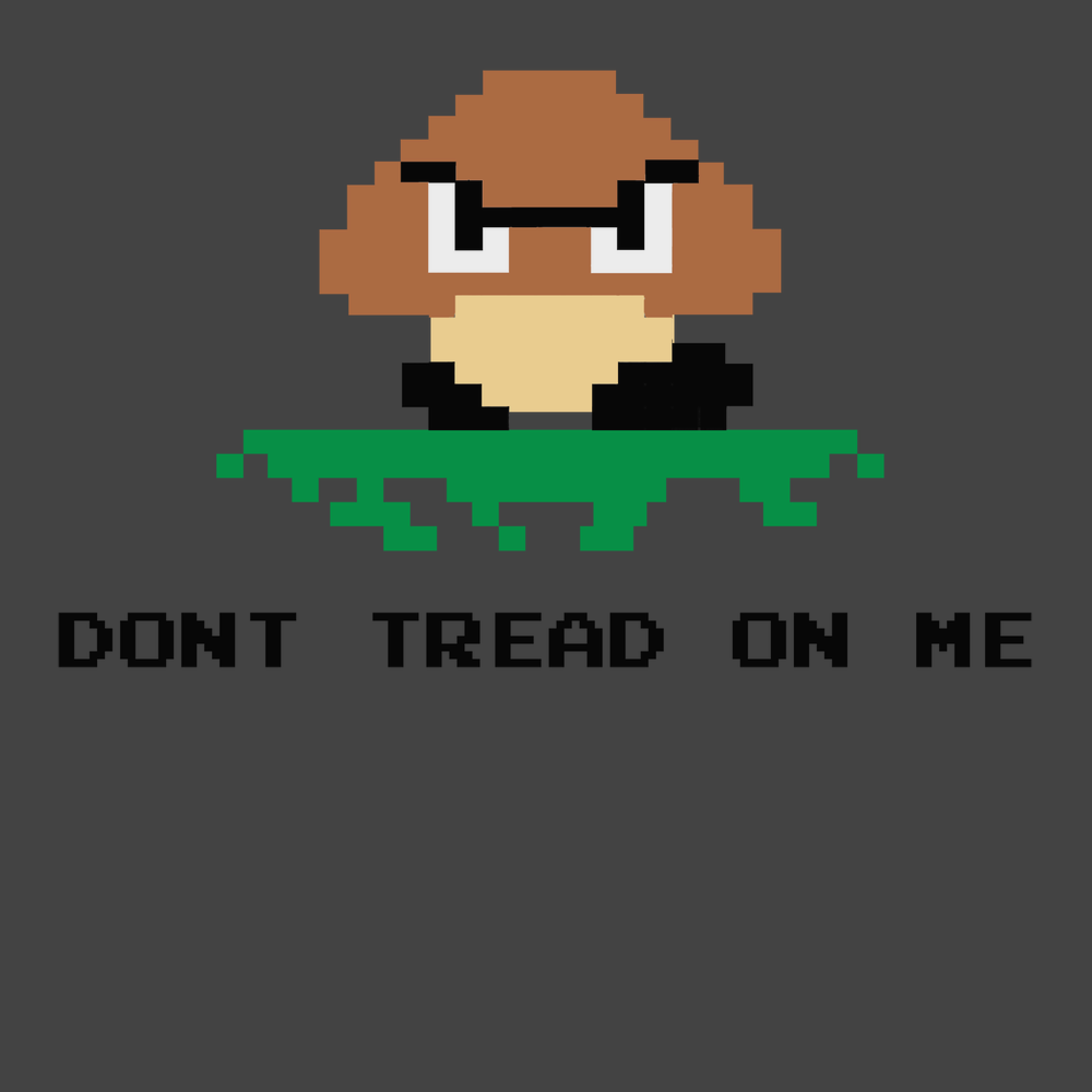 Goomba Dont Tread on Me T-Shirt CHARCOAL