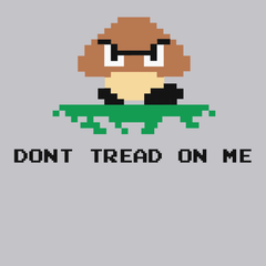 Goomba Dont Tread on Me T-Shirt SILVER