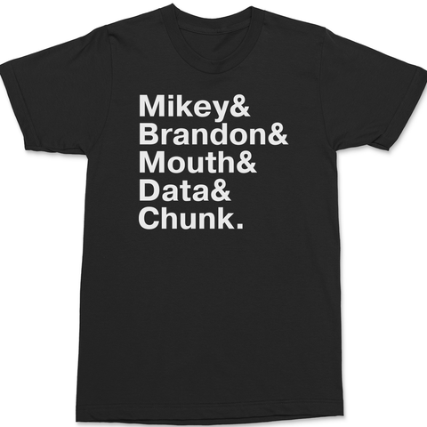 Goonies Names T-Shirt BLACK