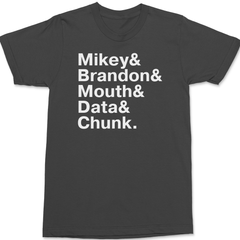Goonies Names T-Shirt CHARCOAL