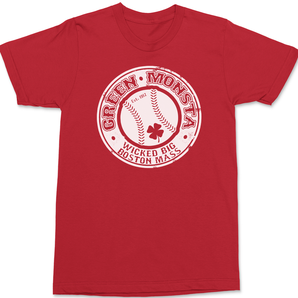 Green Monsta Wicked Big T-Shirt RED