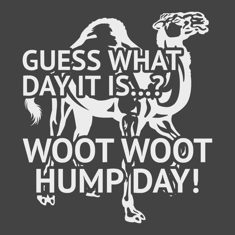 Guess What Day It Is Woot Woot Hump Day T-Shirt CHARCOAL
