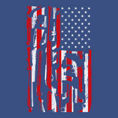Guns American Flag T-Shirt BLUE