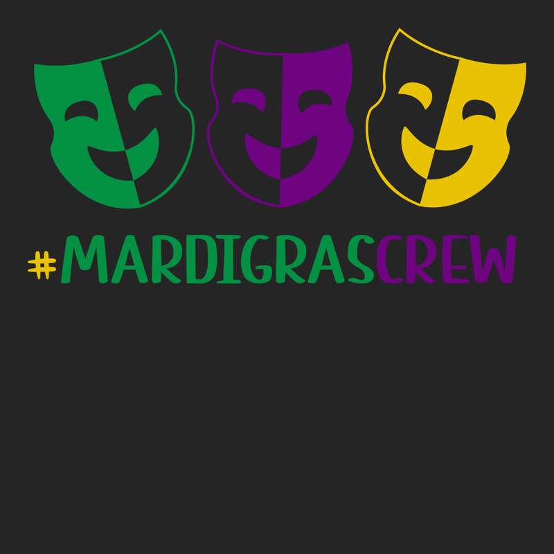 Hashtag Mardi Gras Crew T-Shirt BLACK