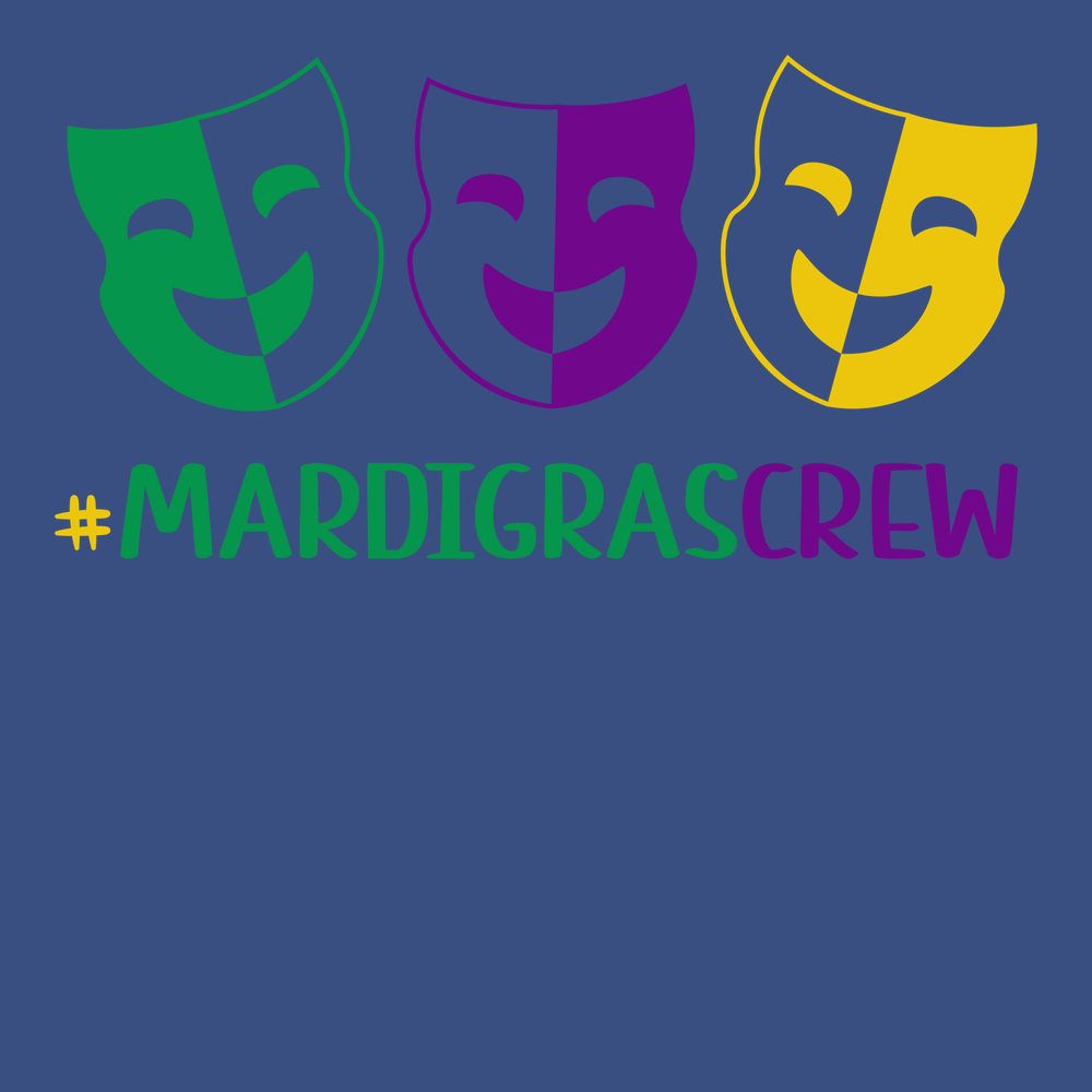 Hashtag Mardi Gras Crew T-Shirt BLUE