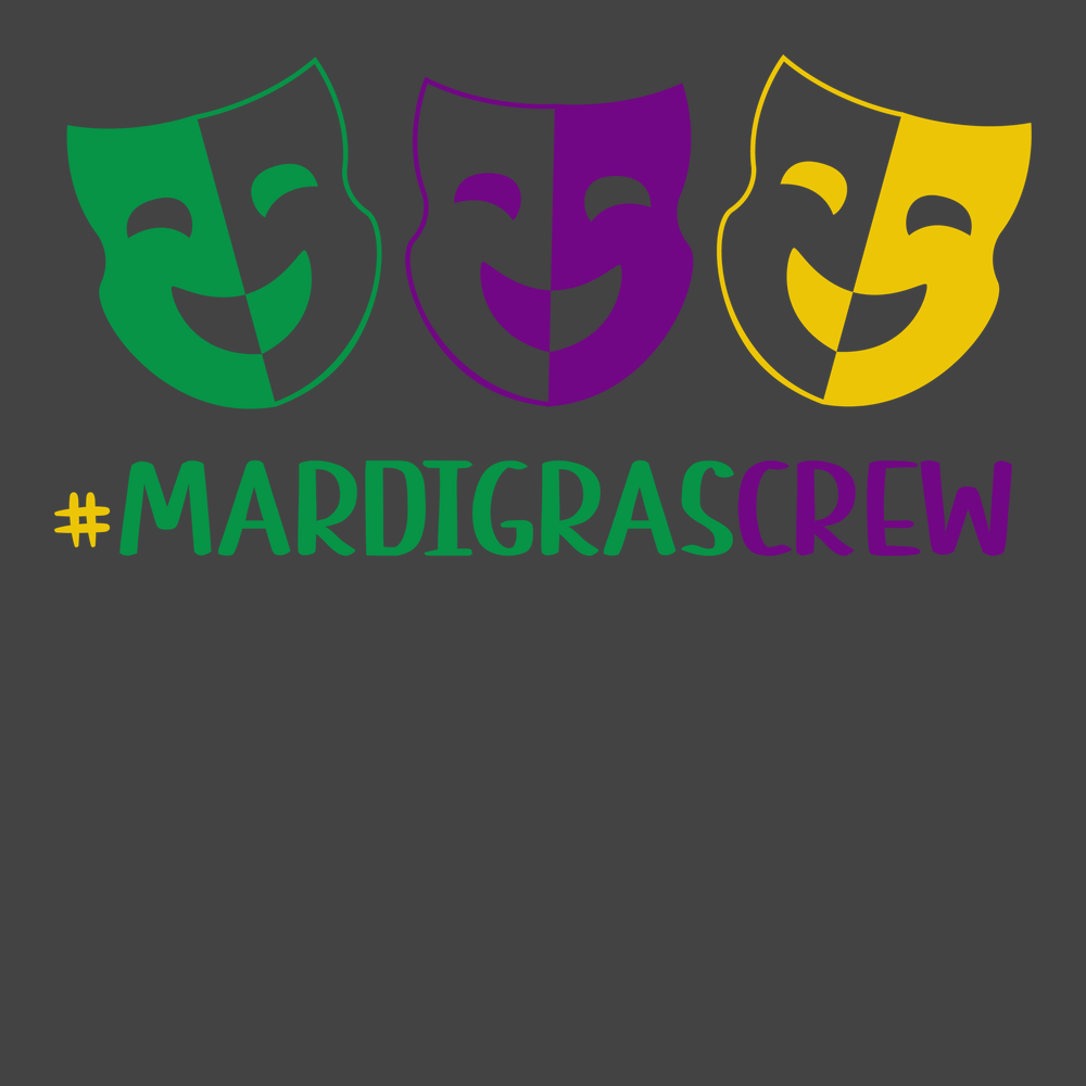 Hashtag Mardi Gras Crew T-Shirt CHARCOAL