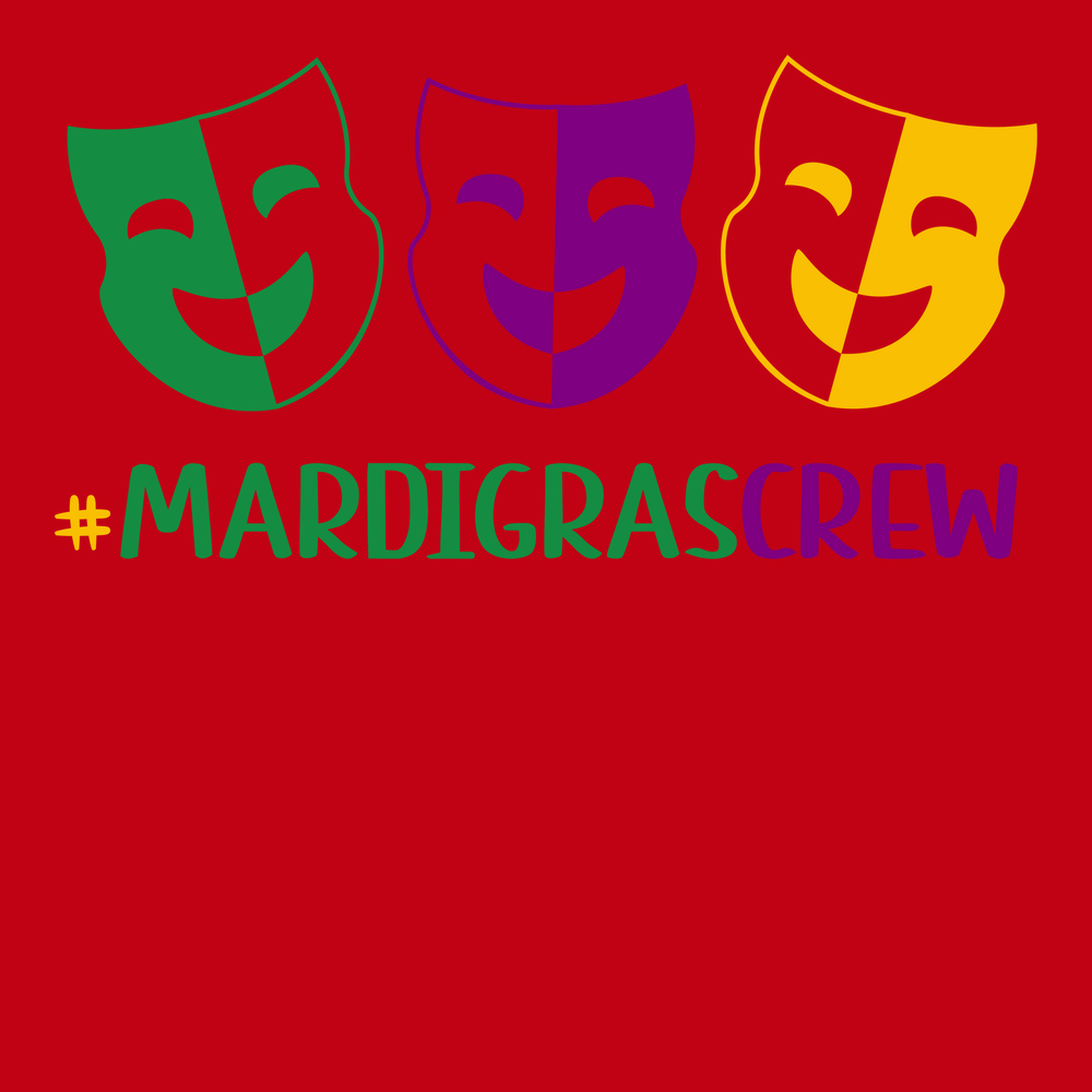 Hashtag Mardi Gras Crew T-Shirt RED