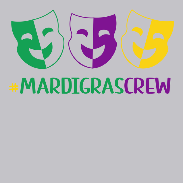 Hashtag Mardi Gras Crew T-Shirt SILVER