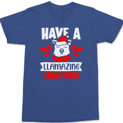 Have a Llamazing Christmas T-Shirt BLUE