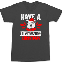 Have a Llamazing Christmas T-Shirt CHARCOAL