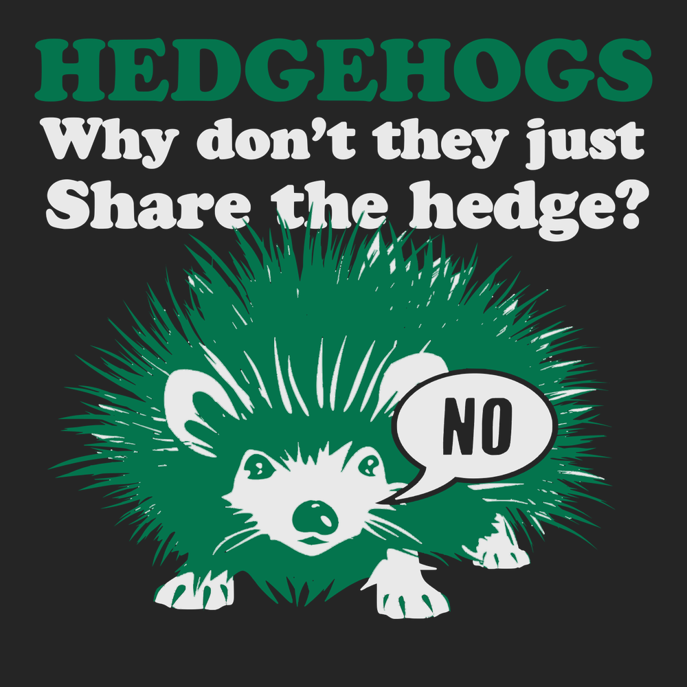 Hedgehogs Why Dont They Just Share The Hedge T-Shirt BLACK
