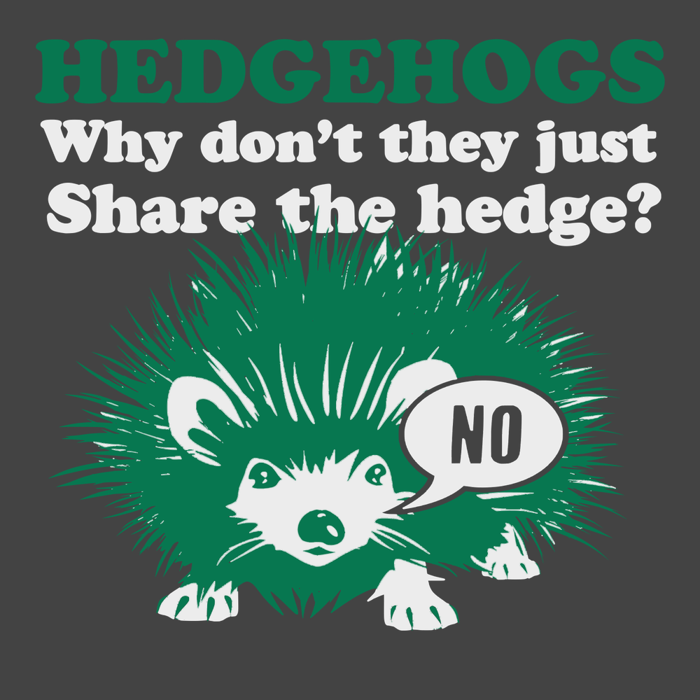 Hedgehogs Why Dont They Just Share The Hedge T-Shirt CHARCOAL