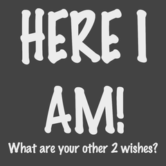 Here I Am What Are Your Other Two Wishes T-Shirt CHARCOAL