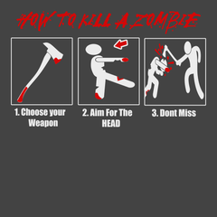 How to Kill A Zombie T-Shirt CHARCOAL