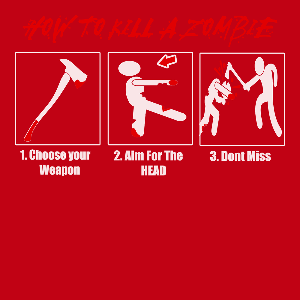 How to Kill A Zombie T-Shirt RED