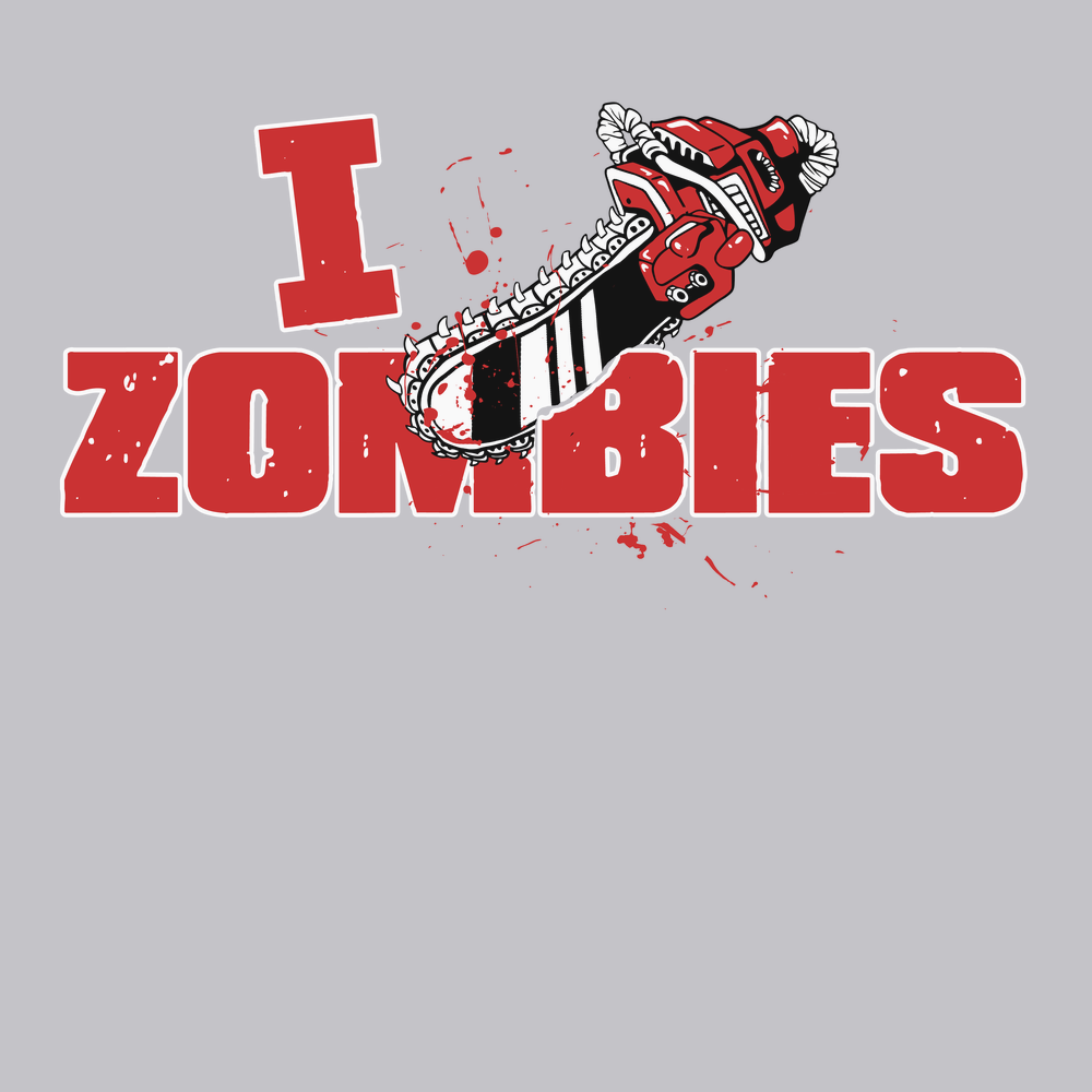 I Chainsaw Zombies T-Shirt SILVER