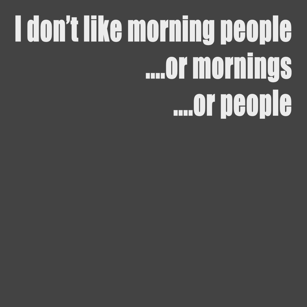 I Don't Like Morning People T-Shirt CHARCOAL