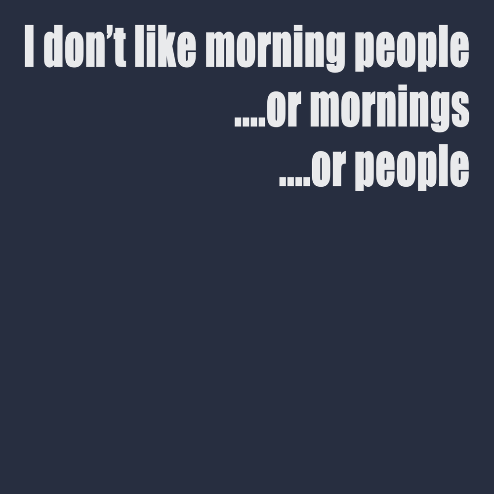 I Don't Like Morning People T-Shirt NAVY
