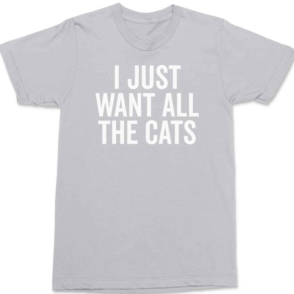 I Just Want All The Cats T-Shirt SILVER
