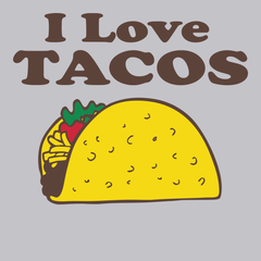 I Love Tacos T-Shirt SILVER