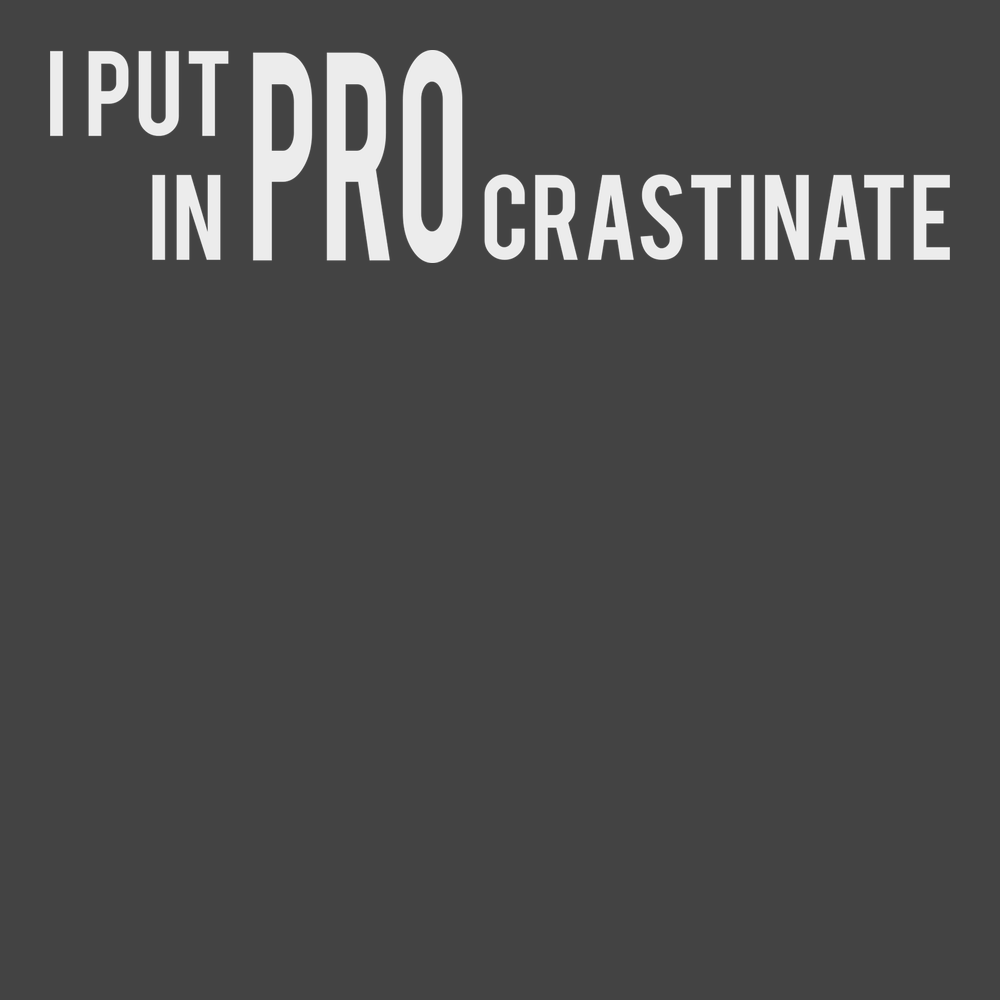 I Put The Pro In Procrastination T-Shirt CHARCOAL