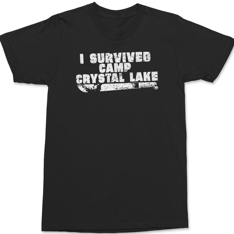 I Survived Camp Crystal Lake T-Shirt BLACK