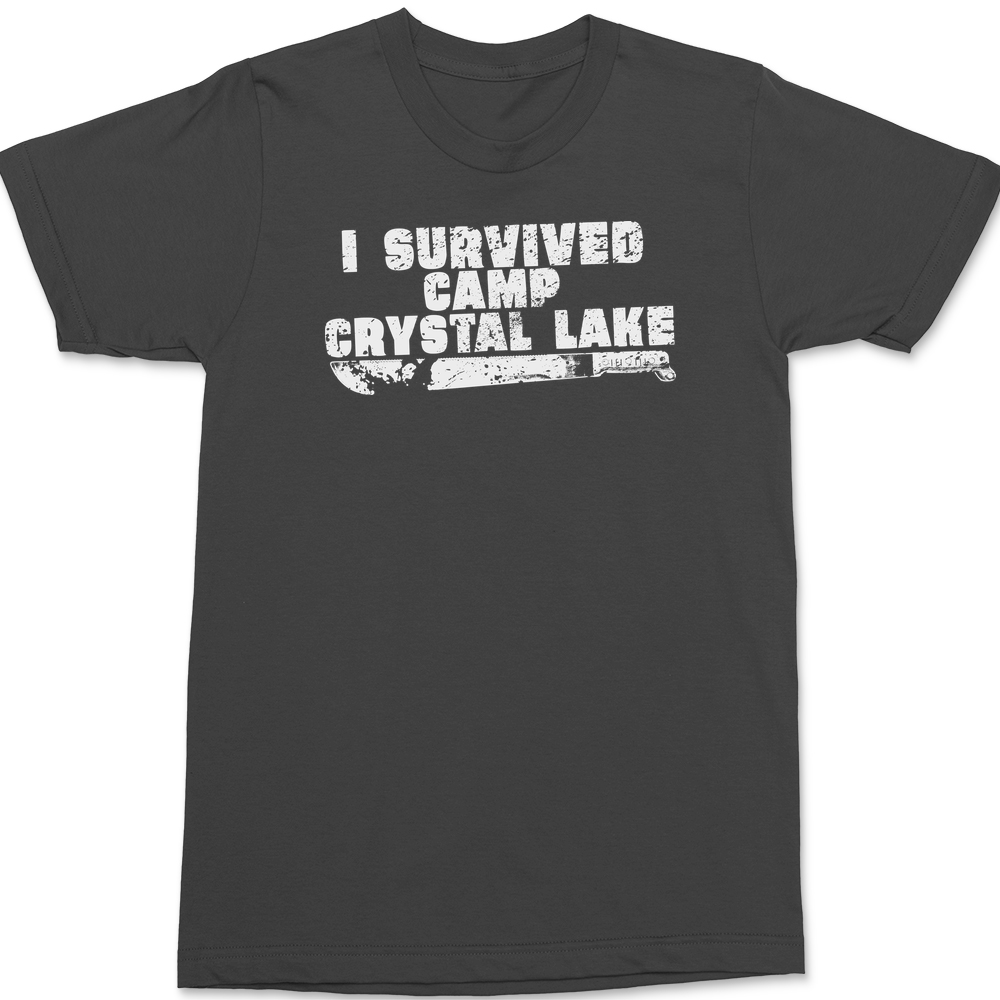 I Survived Camp Crystal Lake T-Shirt CHARCOAL