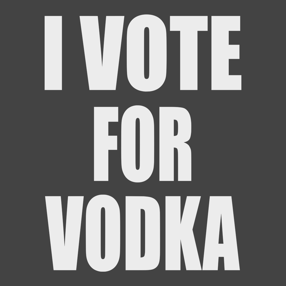I Vote For Vodka T-Shirt CHARCOAL