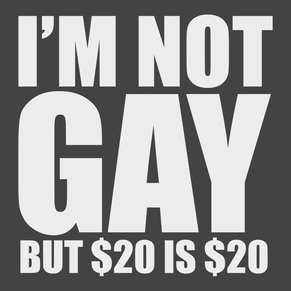 I'm Not Gay But $20 is $20 T-Shirt CHARCOAL