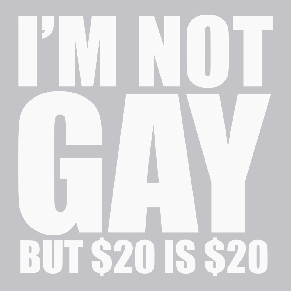 I'm Not Gay But $20 is $20 T-Shirt SILVER