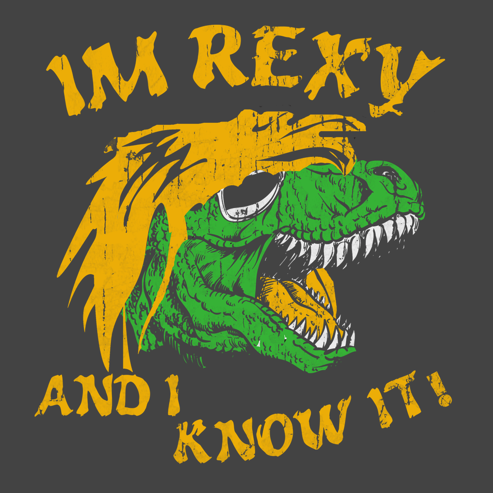 I'm Rexy and I Know It T-Shirt CHARCOAL