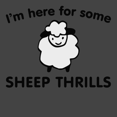 Im Here For Some Sheep Thrills T-Shirt CHARCOAL