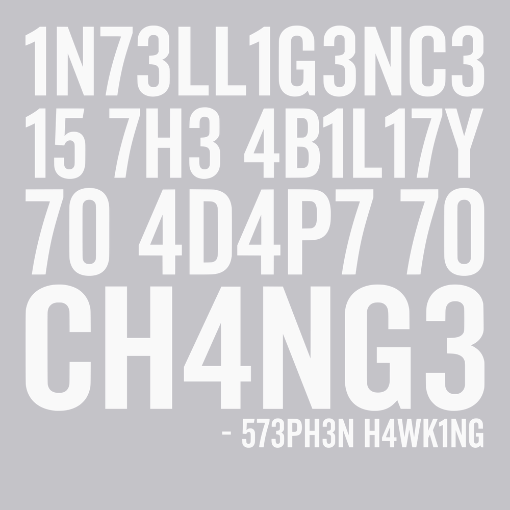 Intelligence Is The Ability To Adapt To Change T-Shirt SILVER