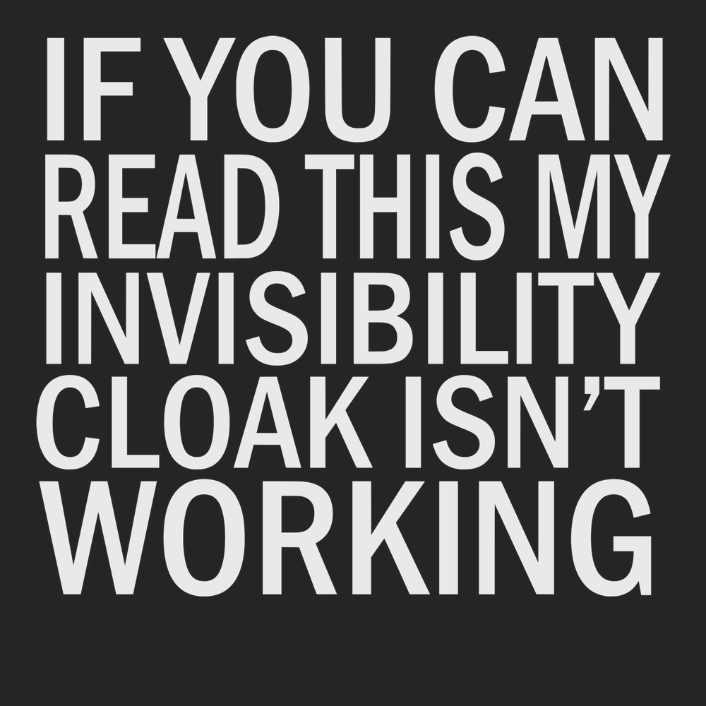 Invisibility Cloak T-Shirt BLACK