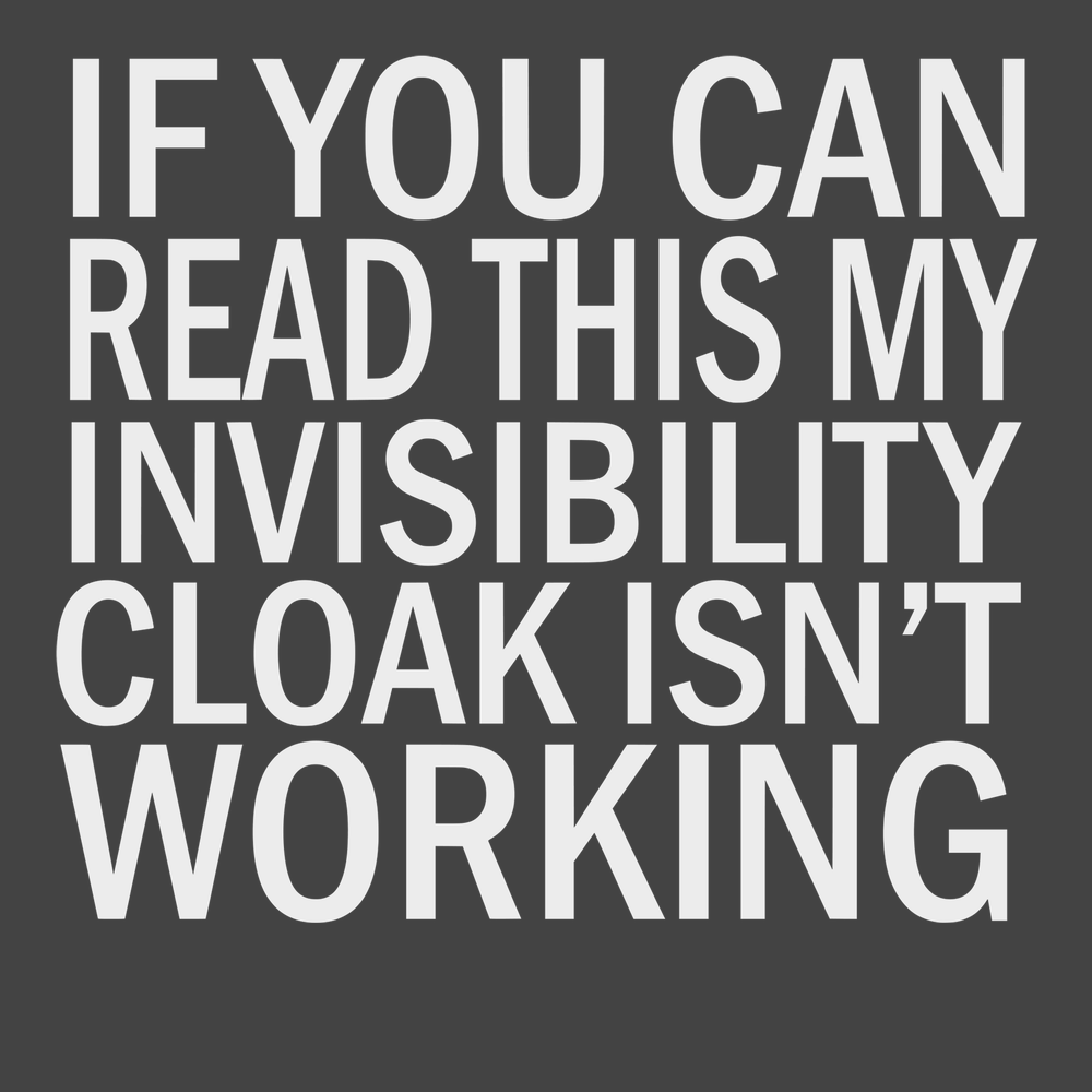 Invisibility Cloak T-Shirt CHARCOAL