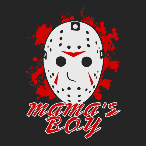 Jason Voorhees Mama's Boy T-Shirt BLACK