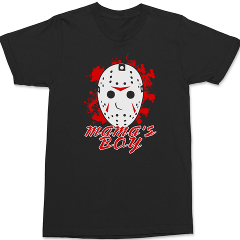 Jason Voorhees Mama's Boy T-Shirt BLACK