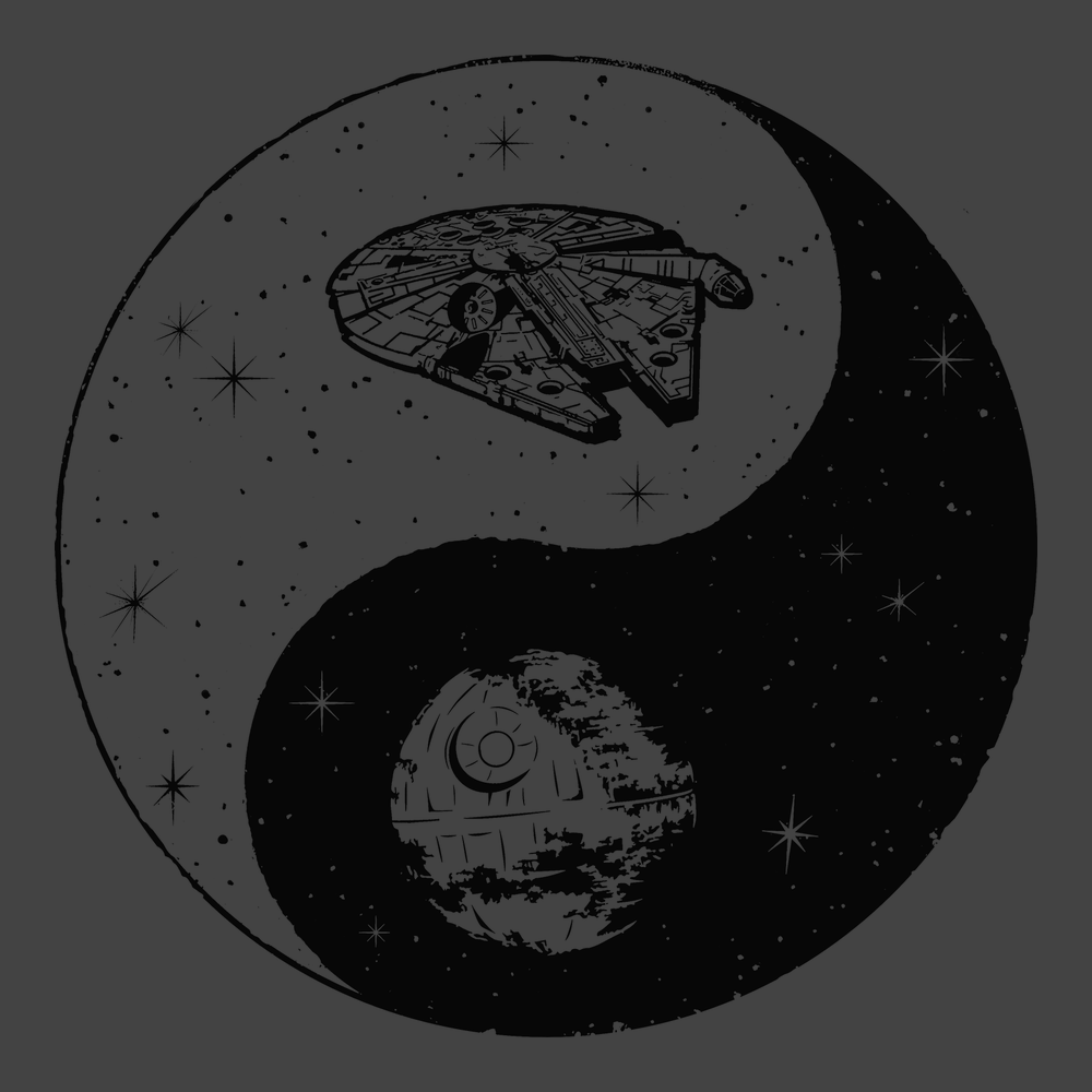 Jedi Sith Yin Yang T-Shirt CHARCOAL