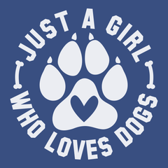 Just A Girl Who Loves Dogs T-Shirt BLUE