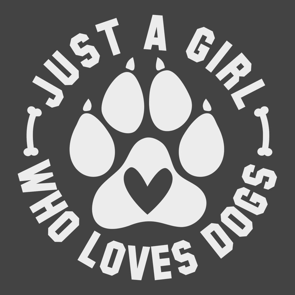 Just A Girl Who Loves Dogs T-Shirt CHARCOAL