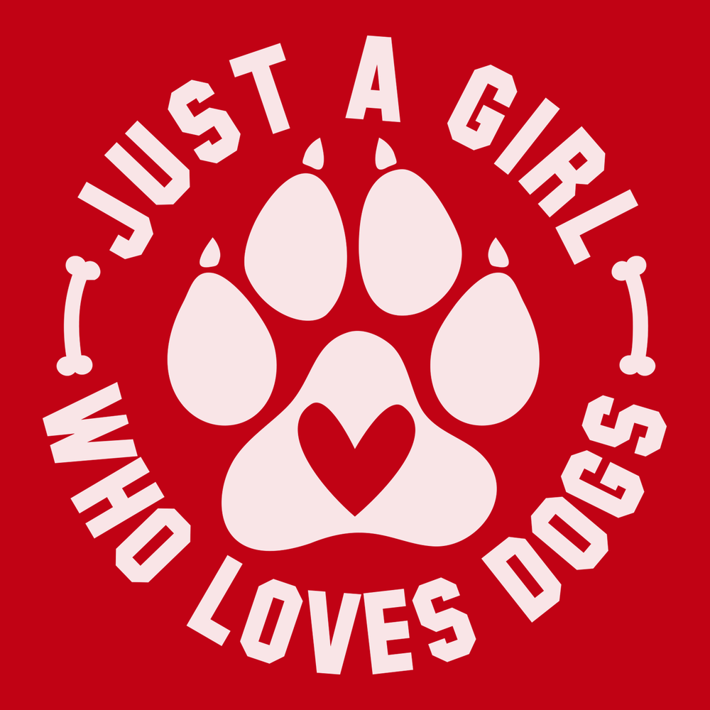 Just A Girl Who Loves Dogs T-Shirt RED