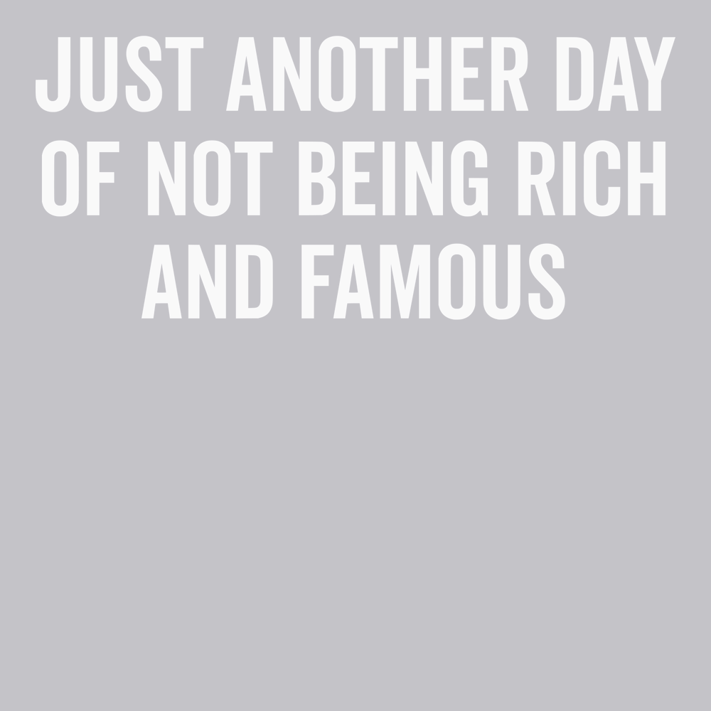 Just Another Day Of Not Being Rich And Famous T-Shirt SILVER