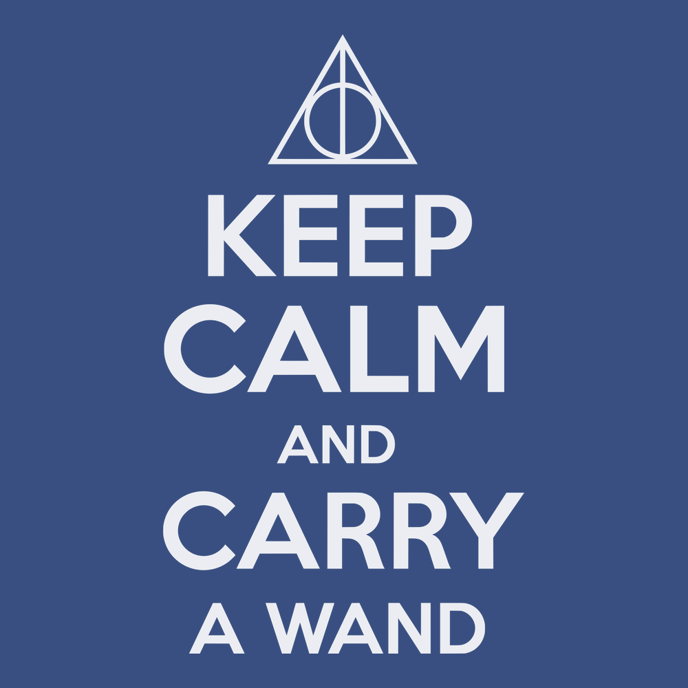 Keep Calm and Carry A Wand T-Shirt BLUE