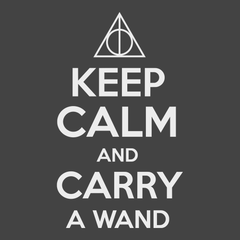 Keep Calm and Carry A Wand T-Shirt CHARCOAL