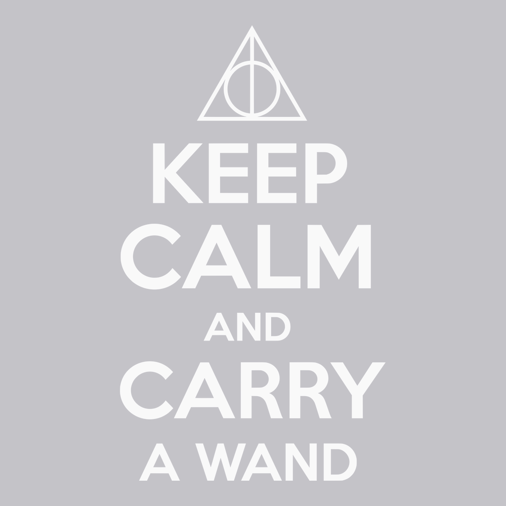 Keep Calm and Carry A Wand T-Shirt SILVER