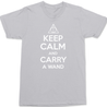 Keep Calm and Carry A Wand T-Shirt SILVER