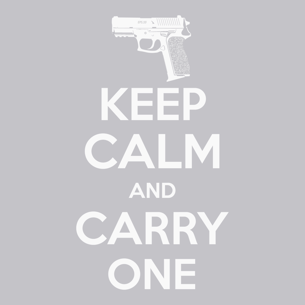 Keep Calm and Carry One T-Shirt SILVER