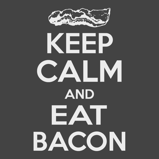 Keep Calm and Eat Bacon T-Shirt CHARCOAL