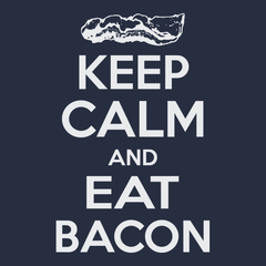 Keep Calm and Eat Bacon T-Shirt NAVY